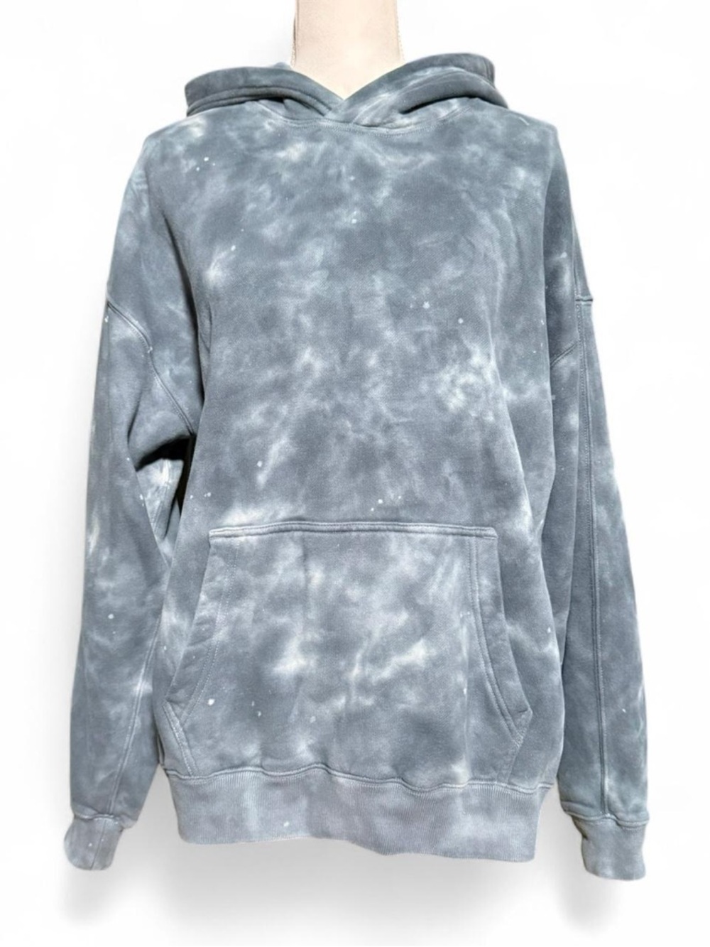 Abercrombie & Fitch Blue Tie Dye Sherpa Lined Oversized Hoodie Small Cozy Fleece